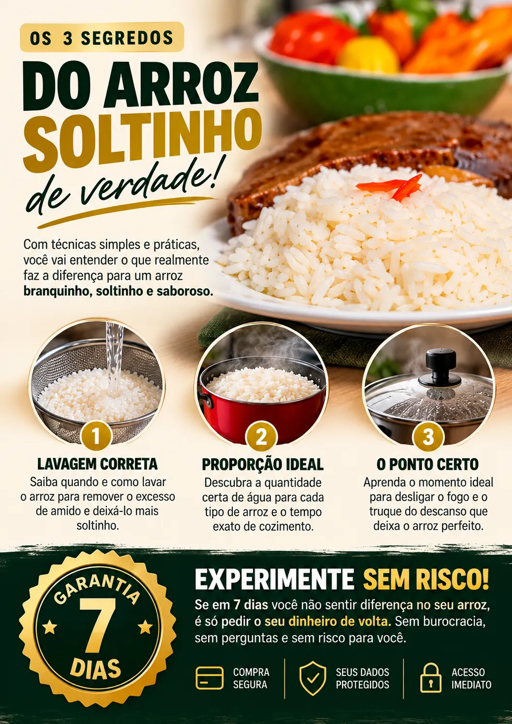 Os 3 segredos do arroz solto de verdade